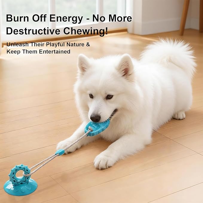 Dog Toys for Aggressive Chewers, Indestructible Interactive Chew Toy with Suction Cup, Long Lasting Durable Molar Grinder for Boredom Energy Relief, for Small Medium Large Dogs Puppy Teething Toys