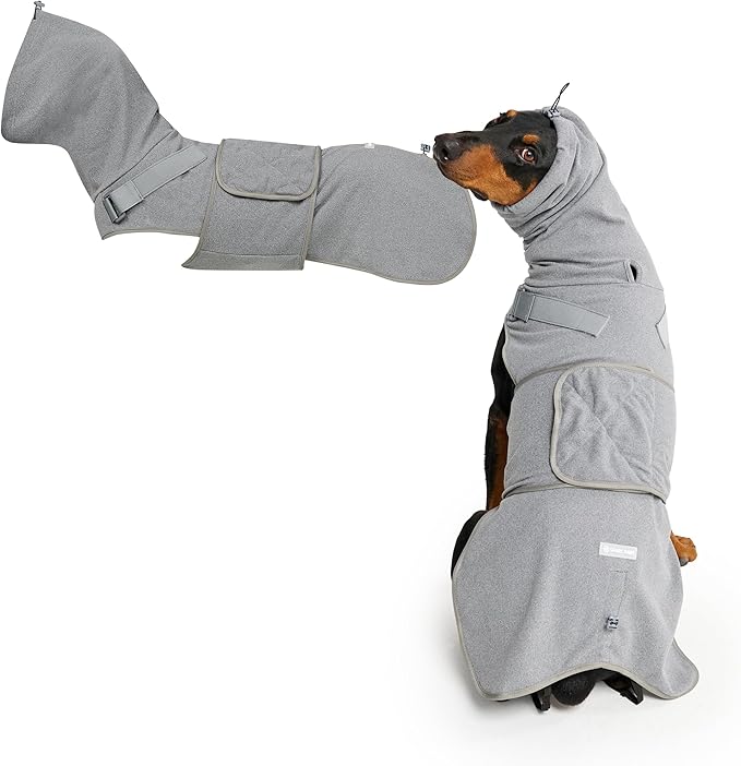 Spark Paws Anxiety Relief Vest for Dogs – Gentle Compression Dog Anxiety Suit, Calming Wrap for Separation Anxiety, Thunder, Fireworks, Suitable for Small Medium and Large Breeds - Grey - Size 5XL