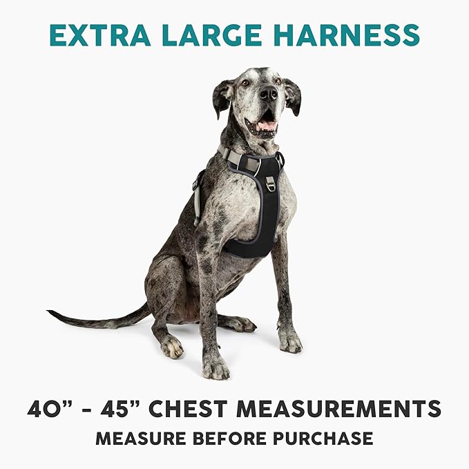 Embark Adventure Dog Harness, Reflective Trim XL Harness for Extra Large Dogs No Pull - Military Grade Nylon, 2 Leash Clips & Gel Lined Handle. Soft & Padded Puppy Dog for Any Breed
