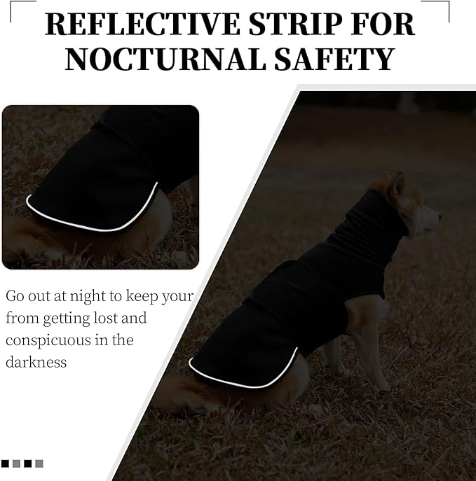 ROZKITCH Dog Anxiety Relief Jacket, Turtleneck Calming Vest for Indoor & Outdoor Use, Breathable Dog Shirt for Separation & Noise Anxiety Black L