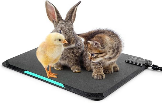 Outdoor Heated Pad for Small Animals, Anti-Bite & Waterproof Cat Heating Pad, Indoor Pet Warmer for Cat Houses/Rabbit Hutches/Chick Brooders in Extreme Weather, 16.5" x 11.8", 35 Watts