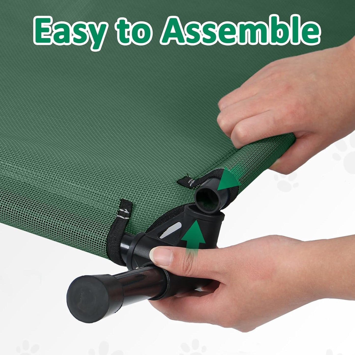 51 Inch XL Elevated Cooling Dog Bed, XLarge Raised Bed for Dogs with Frame, Breathable Mesh and Anti-Slip Feet, Lifted Pet Cot Off Ground Outdoor (XL, Green)