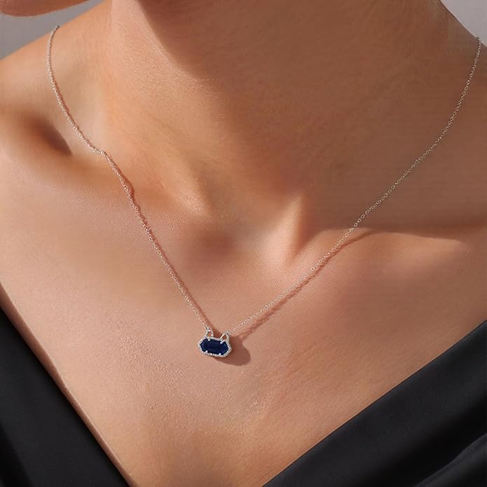 Fashion Jewelry Cat Necklace Collection for Women - Gold & Silver Plated Brass Pendant with Natural Gemstone, Dainty Cute Animal Jewelry Gift (Multiple Styles)