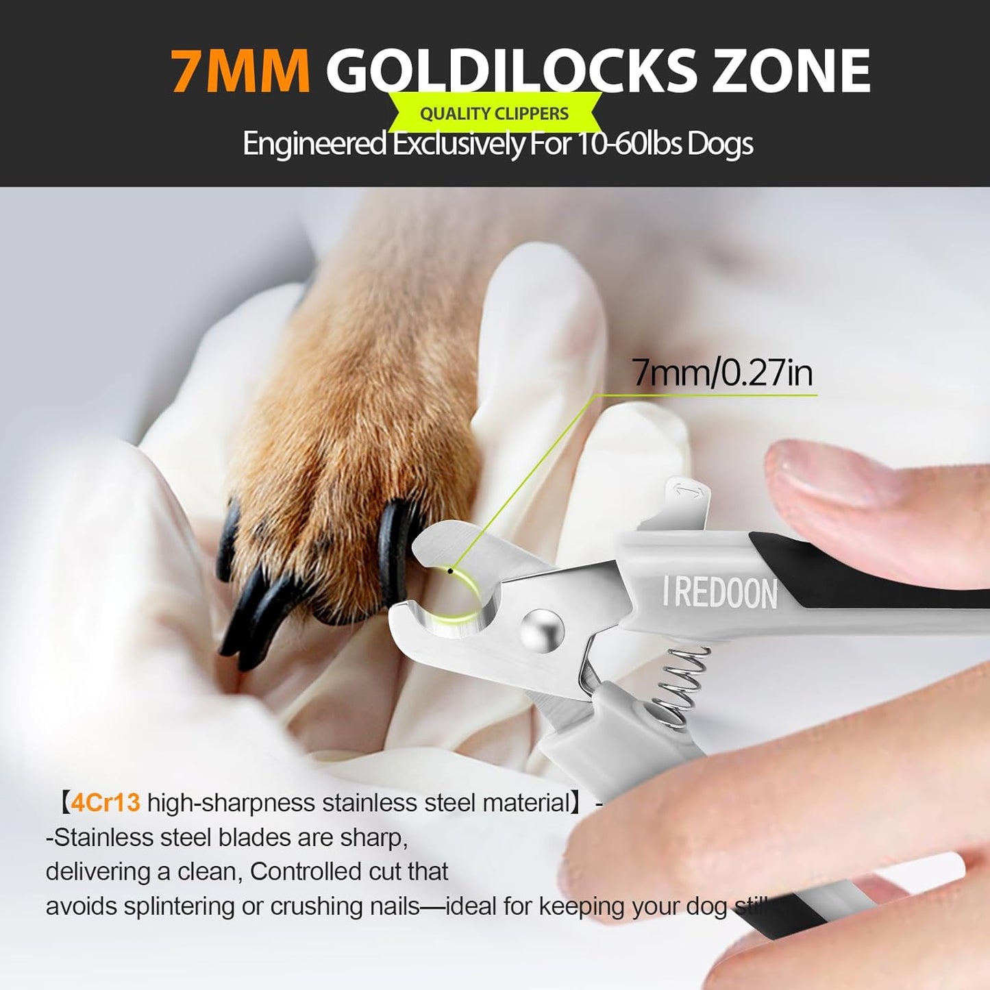 Dog Nail Clippers and Trimmers with Nail File, Ultra-Sharp 4CR13 Stainless Steel Blades Pet Grooming Nail Clippers for Small Medium-Large Breeds