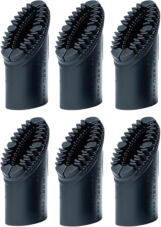 FUR-EEL PRO 2.0-6 x Refill | Universal Vacuum Attachment for Dog & Cat Hair | Replaceable Soft Rubber Head | Washable & Reusable