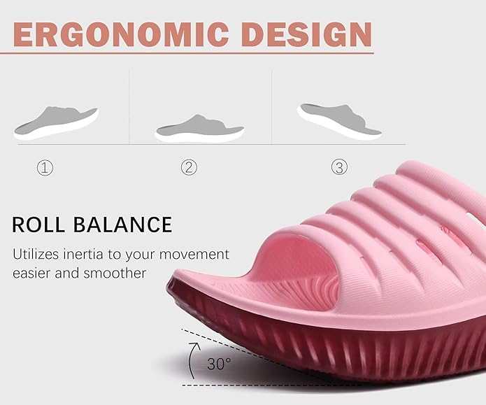 KuaiLu Womens Recovery Sandals With Comfortable Plantar Fasciitis Support,Ladies Orthotic Open Toe Sport Slides Thick Cushion Reduces Stress on Feet,Joints & Back Post-Exercise