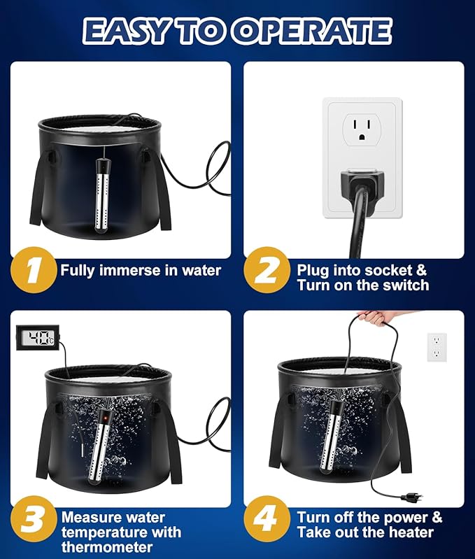 2026 Upgraded Portable Shower for Camping with Heater, Rechargeable Camping Shower with Intelligent LED Display, 5 Gal Foldable Bucket, 4 Spray Modes, Portable Shower for Travel, Pet Bath, Car Washing