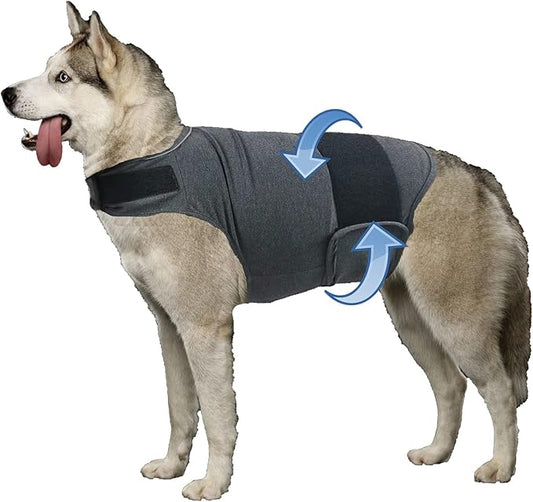 Dog Anxiety Jacket, Skin-Friendly Calming Shirt for Dogs - Dog Vest for Thunder, Fireworks and Separation - Keep Pet Calm Without Medicine & Training, Anti Anxiety Coat for Dogs (Dark Grey, XS)
