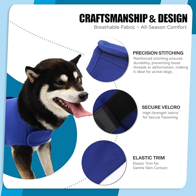 Dog Anxiety Vest Comfort Relief Coat, Dog Anxiety Calming Vest Wrap for Thunderstorm, Travel, Fireworks, Vet Visits, Separation Anxiety Relief for Dogs