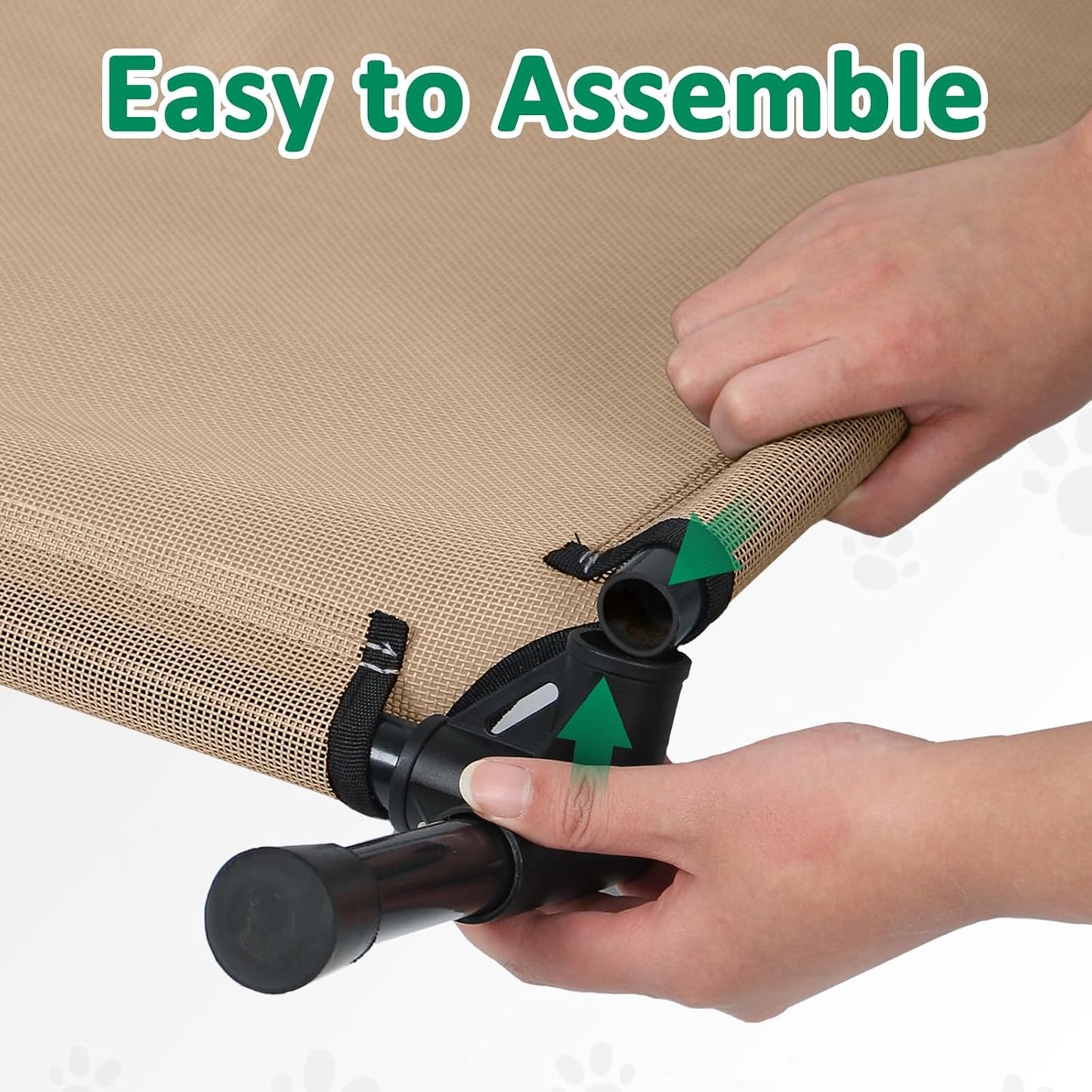 Elevated Dog Beds Medium Sized Dogs, Raised Dog Bed Outdoor, Cooling Pet Cot Bed Frame with Breathable Mesh & Non Slip Feet, Lifted Pet Hammock Bed (M, Brown)