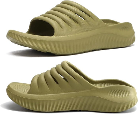 KuaiLu Womens Recovery Sandals With Comfortable Plantar Fasciitis Support,Ladies Orthotic Open Toe Sport Slides Thick Cushion Reduces Stress on Feet,Joints & Back Post-Exercise
