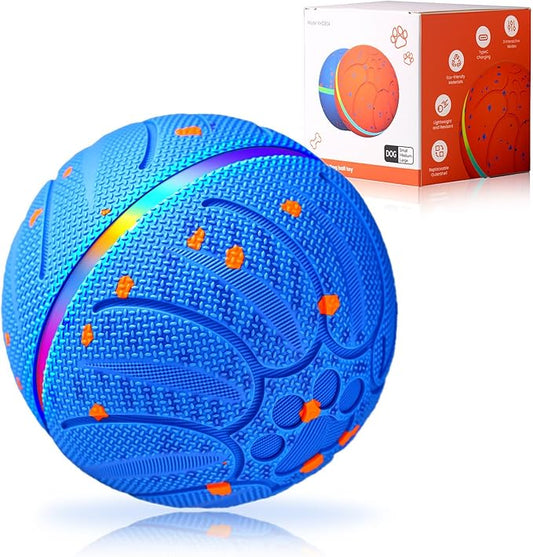 Smart Interactive Dog Toys - ETPU New Material Automatic Moving Dog Ball, Motion Activated Rolling & Rotating Bouncy Toy for Medium & Large Dogs’ Enrichment & Stimulation-Blue