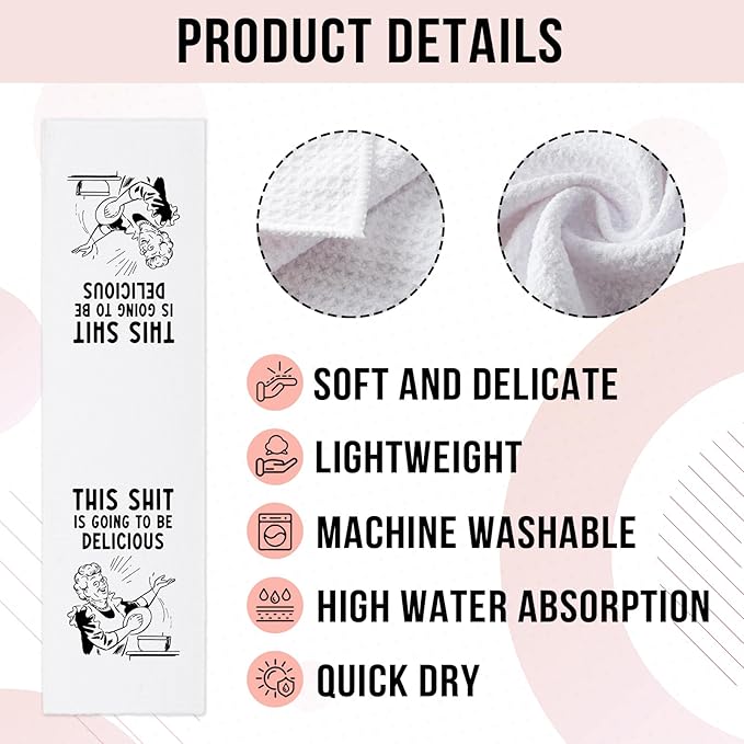 Funny Dish Towels with Sayings This Sxxt is Going to Be Delicious Kitchen Towels Adult Humor Towels for Kitchen Decor Sweet Housewarming Gifts Funny Towels Gifts for Women Hostess Sister