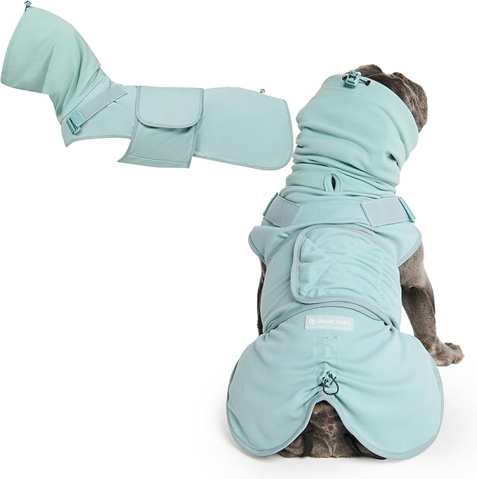 Spark Paws Anxiety Relief Vest for Dogs – Gentle Compression Dog Anxiety Suit, Calming Wrap for Separation Anxiety, Thunder, Fireworks, Suitable for Small Medium and Large Breeds - Teal - Size L