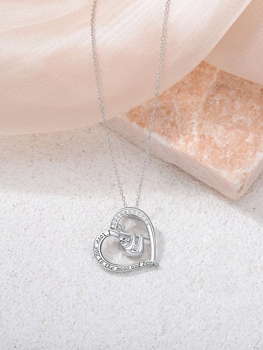 Dorunmo Animal Necklace 925 Sterling Silver Owl/Sloth/Axolotl/Dolphin Necklace Celtic Knot Pendant Birthday Anniversary Animal Jewelry for Women Friends Animals Lover