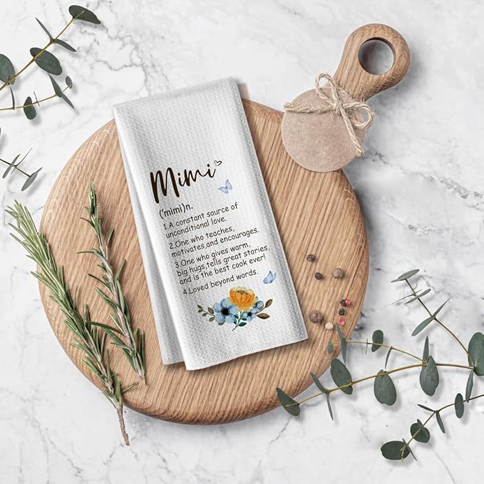 Funny Mimi Kitchen Towels, 16 * 24 Microfiber Bar Towel,Dish Cloths,Hand Towel, Hilarious Absorbent Dishcloth,Fun Nana Grandmother Gift On Birthday,Christmas,Thanksgiving,Mothers Day