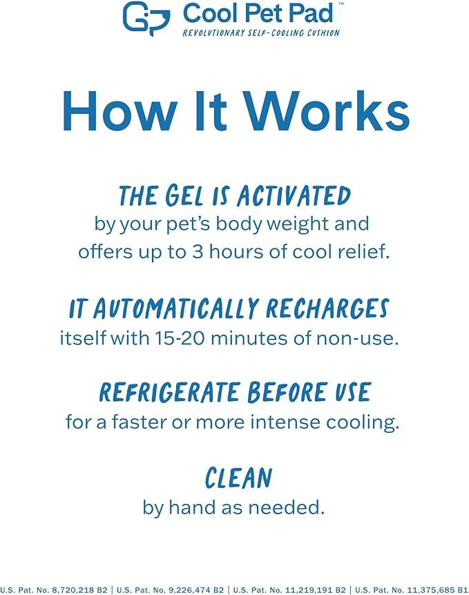 The Green Pet Shop Cool Pet Pad - Medium, Sage Grey - Self-Cooling, Pressure Activated Mat for Dogs & Cats from 21-45 lbs - Non-Toxic Gel, No Water Needed