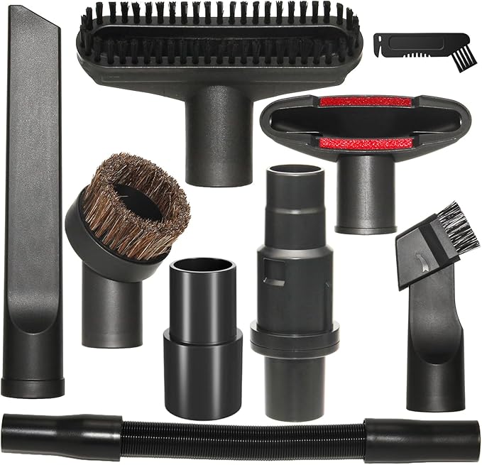 Vacuum Attachments Compatible with Shark Corded Vacuums, Navigator NV350 NV360 Rotator NV501 Rocket HV300 Stratos..., 1 1/4" Accessories with Hose Adapters (Car Detailing Kit A)