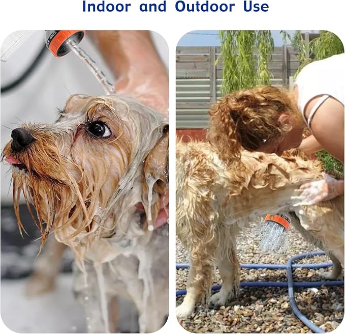 Pet Dog Wash Sprayer Shampoo & Soap Dispenser, Hose Nozzle for Indoor/Outdoor Use with 3/4' GHT Male x 1/2' NPT Male Connector, Dog Wash Hose Attachment for Pet Bathing, Watering, Car Washing