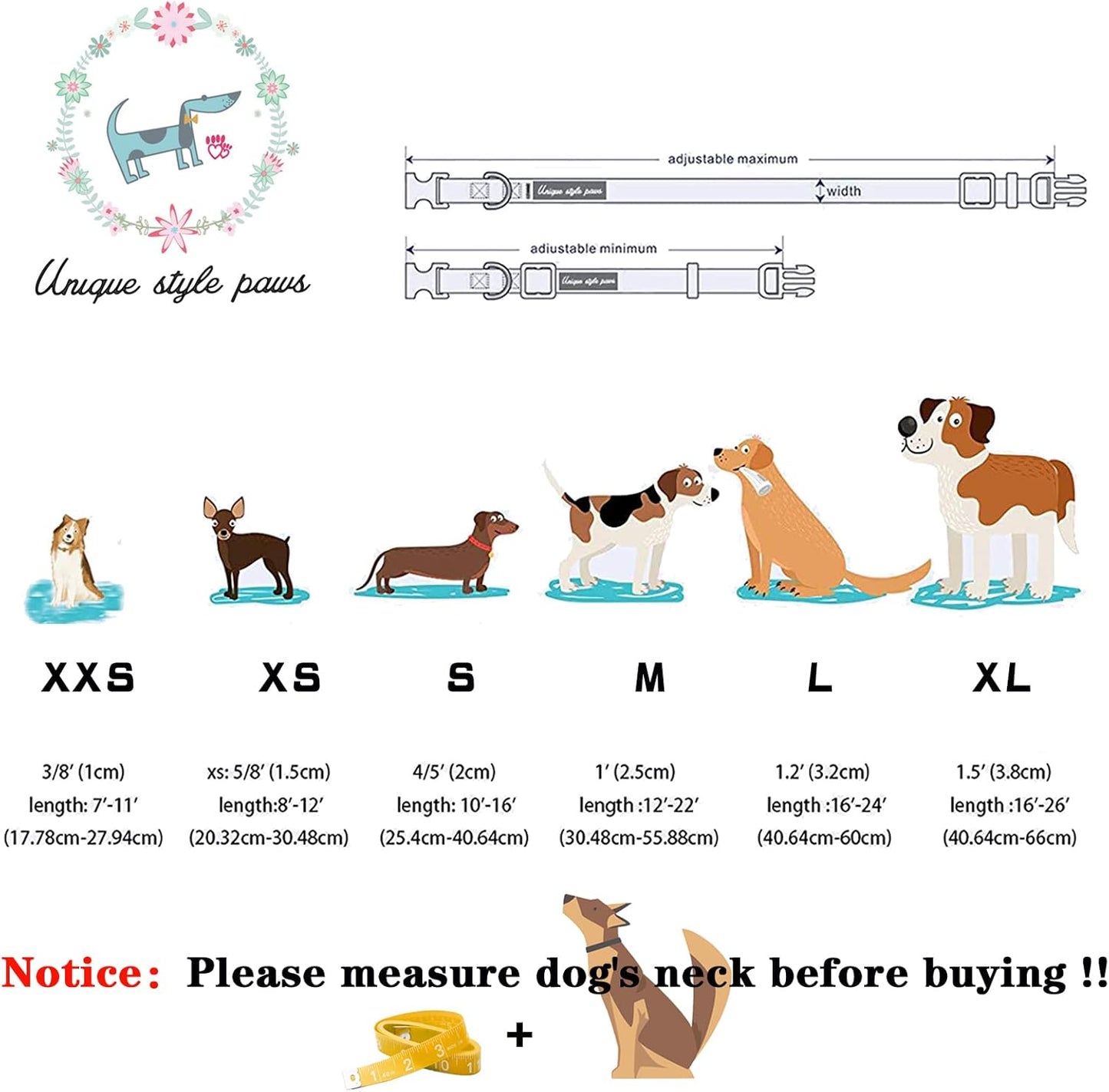 Unique style paws Halloween Dog Collar with Bow Tie Cotton Adjustable Puppy Collar for Small Medium Large Dogs-M