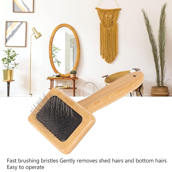 Slicker Brush,Skin Friendly Deshedding Grooming Tool Effectively Remove,Knots and Mats Self Cleaning Slicker Brush for Pet (Small)