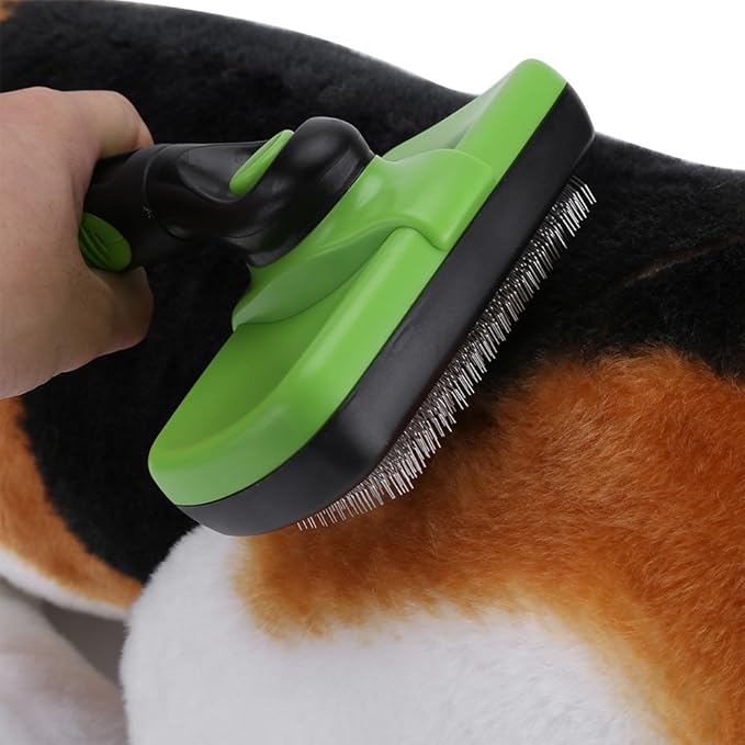 Self Cleaning Pet Slicker Brush, Professional Dog Cat Grooming Tool, Retractable for Easy Hair Removal, Gentle Massage Brush for Long Short Thick Curly Hair with Non - Sli