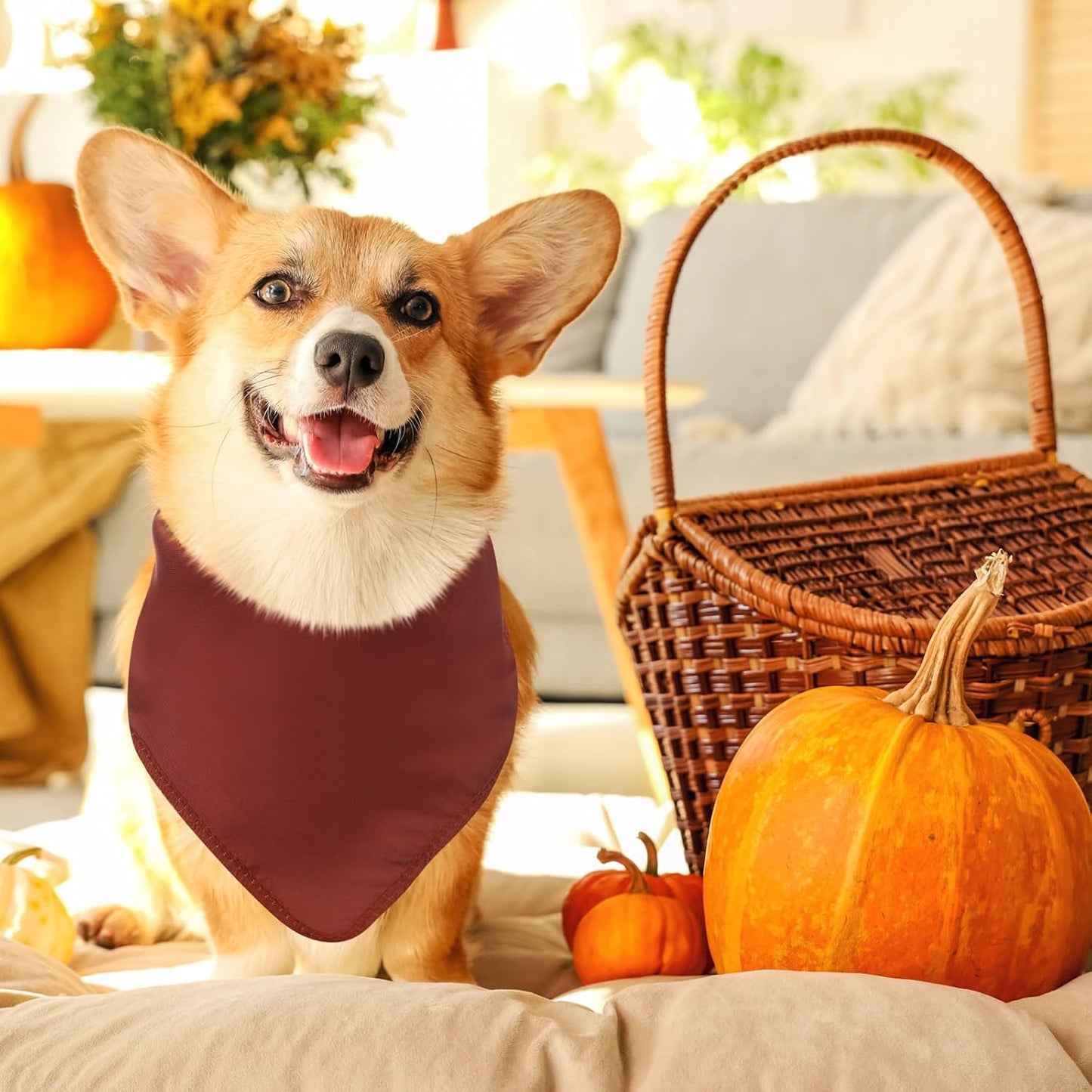 48 Pcs Thanksgiving Blank Dog Bandanas Bulk Sublimation Plain Bandanas for Dogs Heat Transfer Personalized DIY Triangle Bibs Scarf Set for Pets Fall Costume Photo Props Accessories Pet Shops