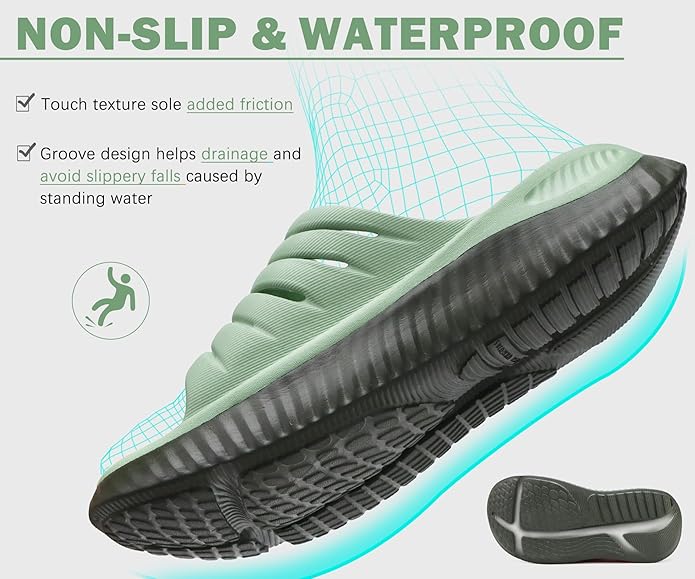 KuaiLu Womens Recovery Sandals With Comfortable Plantar Fasciitis Support,Ladies Orthotic Open Toe Sport Slides Thick Cushion Reduces Stress on Feet,Joints & Back Post-Exercise