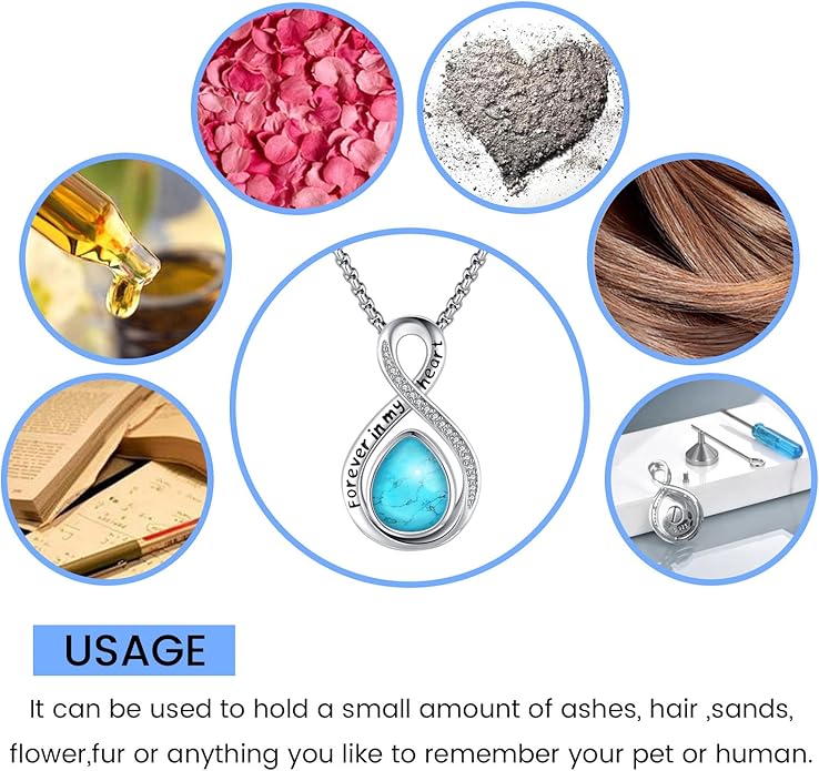 Eusense Cremation Jewelry for Ashes Urn Necklace to Put Ashes In 925 Sterling Silver Memorial Pendant Tree of Life Infinity Urn Necklaces for Ashes Necklace for Women Men