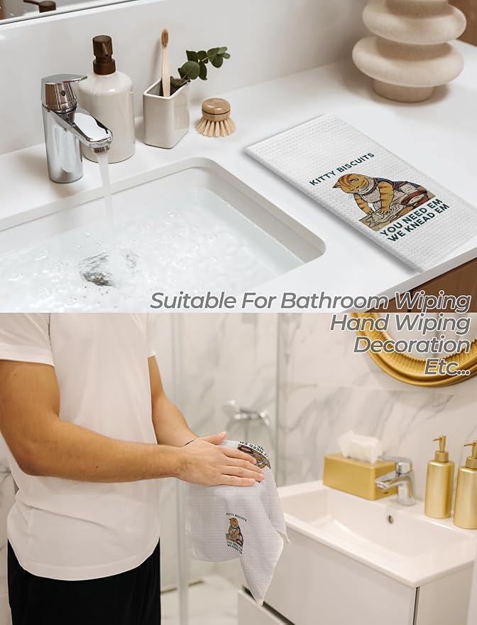 Funny Cat Kitchen Towels - Cat Lady Gifts, 16x24 Inch