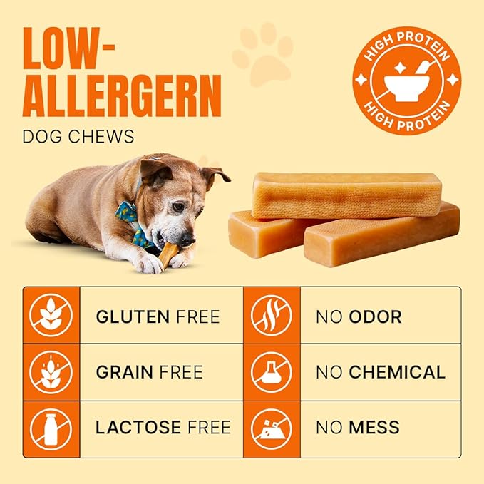 Tibetan Dog Chew Yak Cheese Sticks - Natural Treats for Extra Large Dogs, Long-Lasting, Easy Digest, Perfect for Aggressive Chewers, Grain and Gluten-Free, 2 Durable Chews