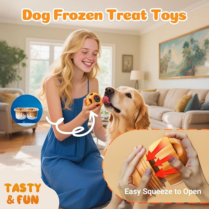 KILIN Dog Enrichment Toys 6 Pack - Dog Toys to Keep Them Busy, Lick Mat, Ball & Bowl with Peanut Butter, Frozen Treat Puzzle Dispenser for Anxiety Relief, Reduce Boredom, Perfect for Bathing Grooming