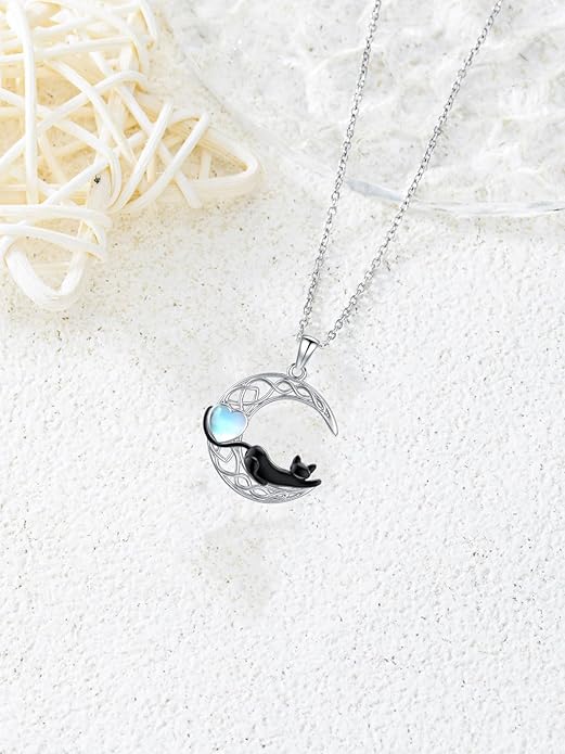 Dorunmo Animal Necklace 925 Sterling Silver Owl/Sloth/Axolotl/Dolphin Necklace Celtic Knot Pendant Birthday Anniversary Animal Jewelry for Women Friends Animals Lover