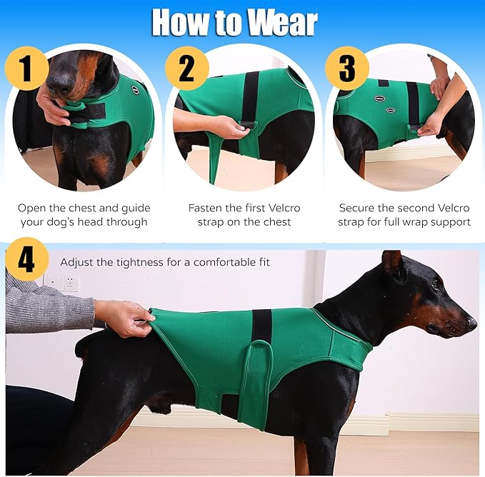 Dog Anxiety Vest - Skin-Friendly Calming Shirt for Thunder, Fireworks, Vet Visits & Separation Anxiety – No Medicine or Training Needed – Suitable for Small, Medium, and Large Dogs