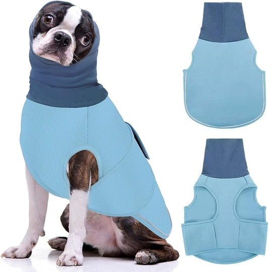 AOFITEE Dog Anxiety Vest, Dog Anxiety Calming Hoodie, Pet Thunder Jacket Calming Shirt for Fireworks, Thunder, Travel, Separation, Noise Block & Ear Protection Recovery