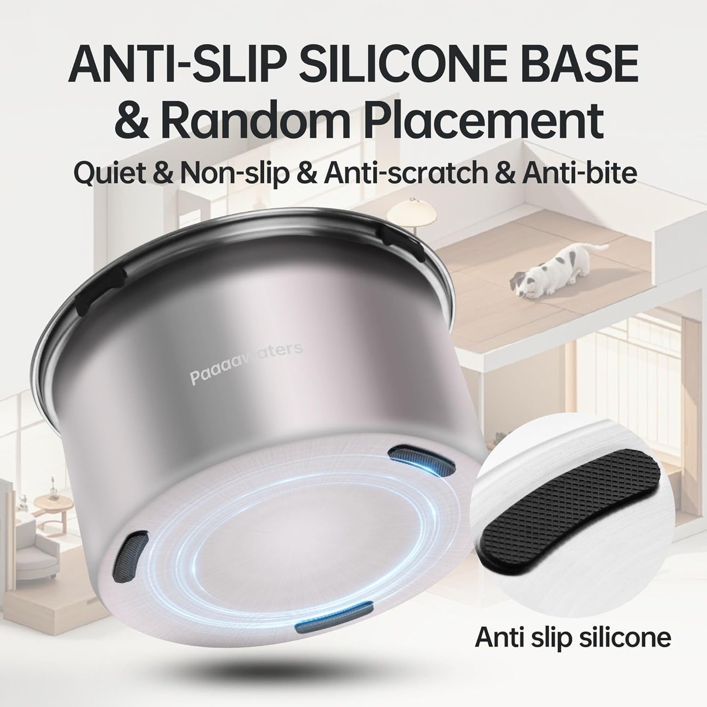 5.6L/190oz Large Dog Water Bowl No Spill, No Drip Dog Water Dispenser with Floating Disk, Stainless Steel Slow Drinking Bowl for Small Medium & Large Dogs