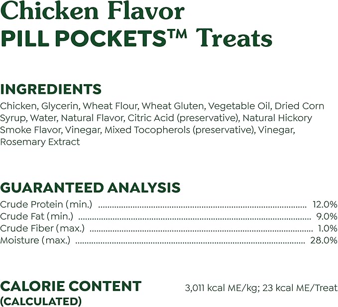 Greenies Pill Pockets for Dogs Large Size, Dog Treat Pouch for Capsule Medication, Chicken Flavor, 15.8 oz. Pouch