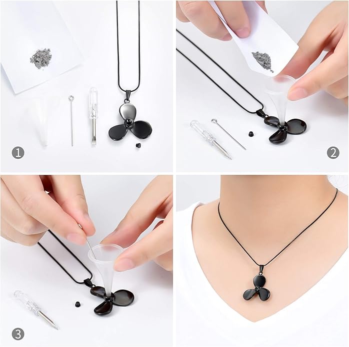 Flower Cremation Ashes Jewelry Cremation Necklace Memorial Locket for Ashes Keepsake Urn Pendants for Women/Men