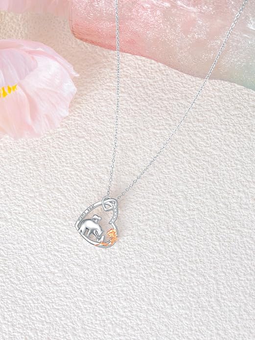 Dorunmo Animal Necklace 925 Sterling Silver Owl/Sloth/Axolotl/Dolphin Necklace Celtic Knot Pendant Birthday Anniversary Animal Jewelry for Women Friends Animals Lover