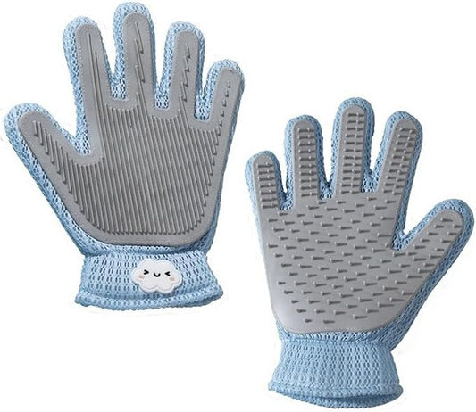Pet Hair Remover Glove for Dogs & Cats | Upgraded Reusable 5-Finger | Gentle Deshedding Grooming Brush | Pet Hair Removal Tool for Furniture, Couch, Carpet, Car Seats | Sky Blue, 1 Count