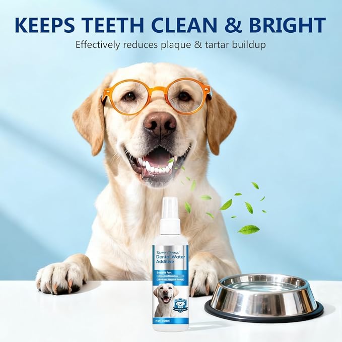 ITECFREELY Dental Plus, Advanced Dental Water Additive, Odorless & Flavorless Formula to Fight Tartar & Plaque, Promote Healthy Gums and Freshen Breath, Easy Daily Use for Dogs & Cats