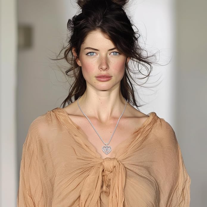 Eusense Cremation Jewelry for Ashes Urn Necklace to Put Ashes In 925 Sterling Silver Memorial Pendant Heart Urn Necklaces for Ashes Necklace for Women Men