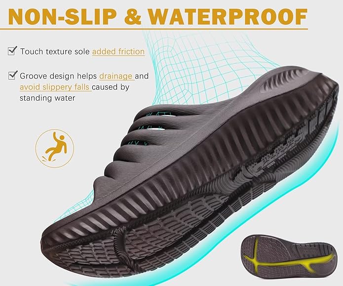 KuaiLu Womens Recovery Sandals With Comfortable Plantar Fasciitis Support,Ladies Orthotic Open Toe Sport Slides Thick Cushion Reduces Stress on Feet,Joints & Back Post-Exercise