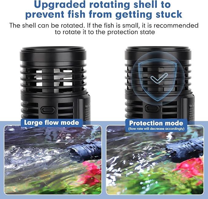 hygger 1850GPH Aquarium Wave Maker Pump with Strong Magnetic Suction Base, Ultra-quiet 360 Degree Rotating Submersible Power Head,for 60-130 Gal Freshwater Saltwater Tank