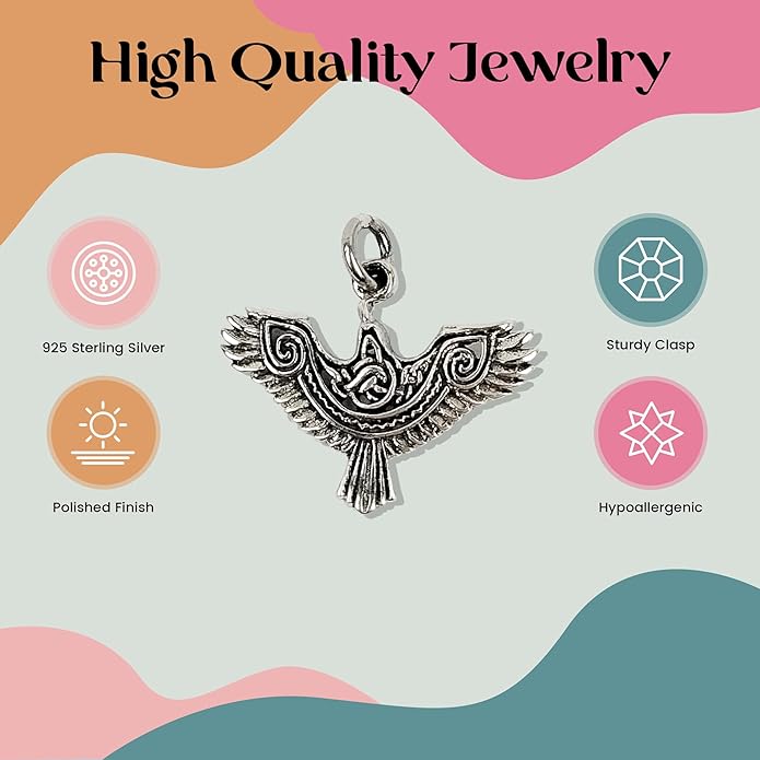 FashionJunkie4Life Sterling Silver Bird Pendant Necklaces for Women