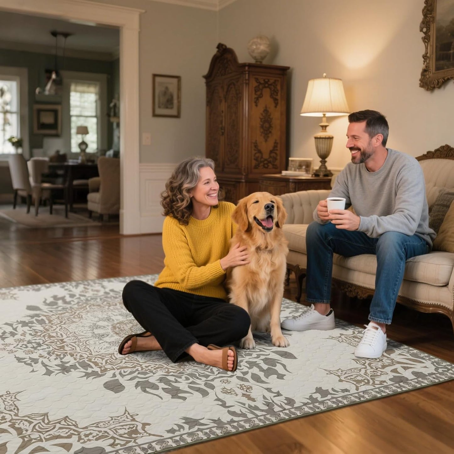 FXW Washable Pee Pads for Dogs, Puppy Pads with Super Absorbent, Specifically Designed for FXW Rollick/Homeplus 24 inch 8 Panels Dog Playpen, 63" Square, Boho, 1 Pack