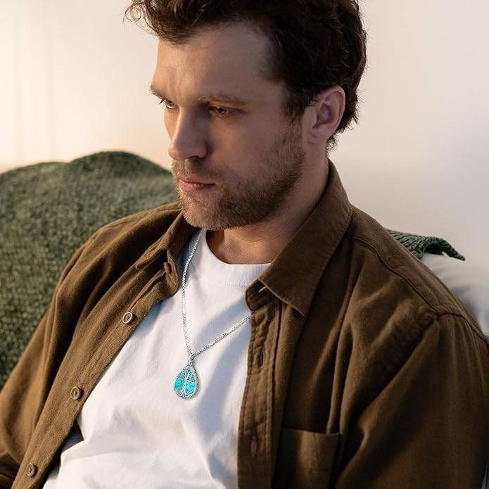 Eusense Cremation Jewelry for Ashes Urn Necklace to Put Ashes In 925 Sterling Silver Memorial Pendant Tree of Life Infinity Urn Necklaces for Ashes Necklace for Women Men