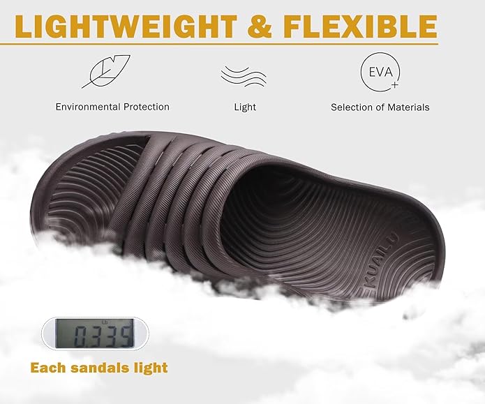 KuaiLu Womens Recovery Sandals With Comfortable Plantar Fasciitis Support,Ladies Orthotic Open Toe Sport Slides Thick Cushion Reduces Stress on Feet,Joints & Back Post-Exercise