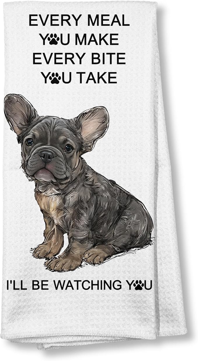 Funny French Bulldog Gifts Kitchen Dish Towels Gifts for Women,Hand Towels for Kitchen Bathroom,French Bulldog Home Decor,16x24 Inch
