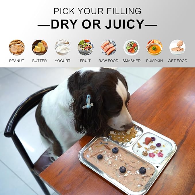 Kactoily Stainless Steel Lick Mat for Dogs and Cats, Large Slow Feeding Licking Pad with 46 Suction Cups, Wall/Floor/Crate Mounting, Peanut Butter Licking Pad for Boredom Reducer and Anxiety Relief